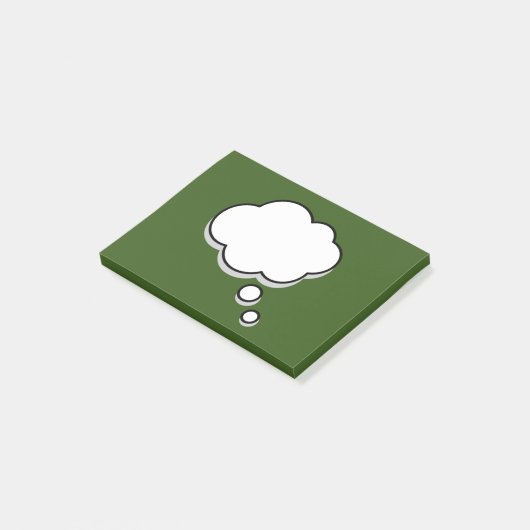 Groene en Witte Talk Bubble Persoonlijke Naam Post-it® Notes (Schuin)