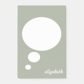 Groene en Witte Talk Bubble Persoonlijke Naam Post-it® Notes (Voorkant)