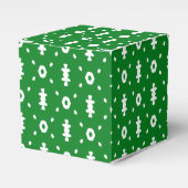 Groene en witte Tribal Print Favor Box Bedankdoosjes (Voorkant Zijde)