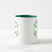 Groene en Witte Veganistische Plantaardige Mok (Midden)