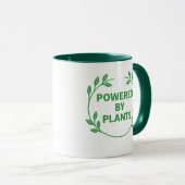 Groene en Witte Veganistische Plantaardige Mok (Voorkant rechts)