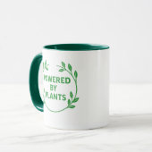 Groene en Witte Veganistische Plantaardige Mok (Voorkant links)