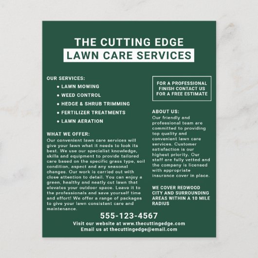 Groene en witte verzorging flyer (Voorkant)