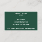 Groene en witte verzorging visitekaartje (Achterkant)