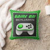 Groene en Witte Videogame Controller Kinderkamer Kussen (Deken)
