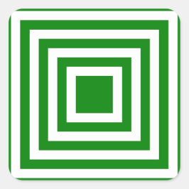 Groene en witte vierkante strepen sticker