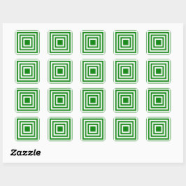 Groene en witte vierkante strepen sticker