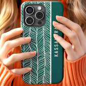 Groene en witte visgraat gepersonaliseerde naam Case-Mate iPhone case