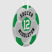 Groene en Witte Voetbal Ornament (voorkant)