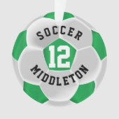Groene en Witte Voetbal Ornament (voorkant)