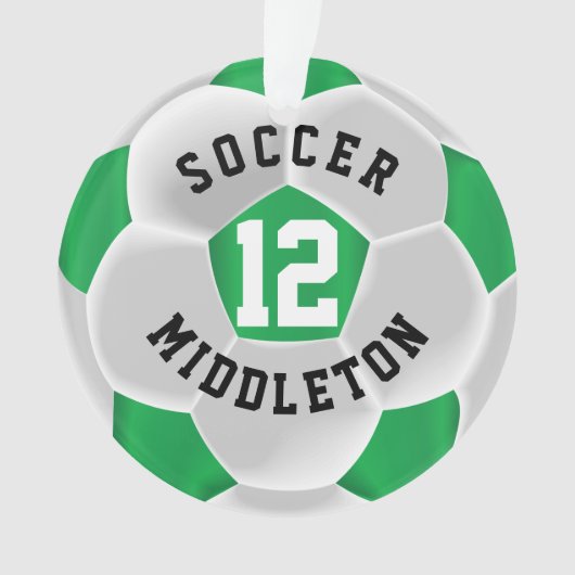 Groene en Witte Voetbal Ornament (voorkant)