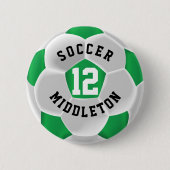 Groene en Witte Voetbal Ronde Button 5,7 Cm (Voorkant)