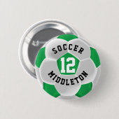 Groene en Witte Voetbal Ronde Button 5,7 Cm (Voorkant /achterkant)