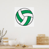 groene en witte volleybal poster (Keuken)