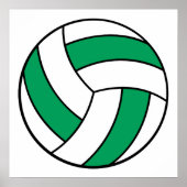 groene en witte volleybal poster (Voorkant)