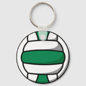groene en witte volleybal sleutelhanger (Voorkant)