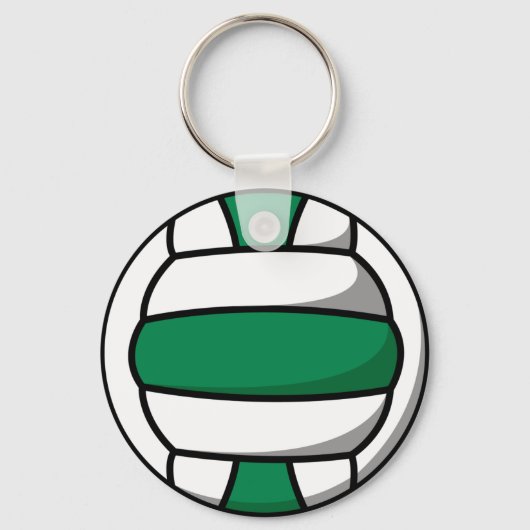 groene en witte volleybal sleutelhanger (Voorkant)