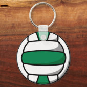 groene en witte volleybal sleutelhanger (Voorkant)