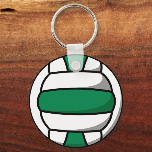 groene en witte volleybal sleutelhanger (Voorkant)