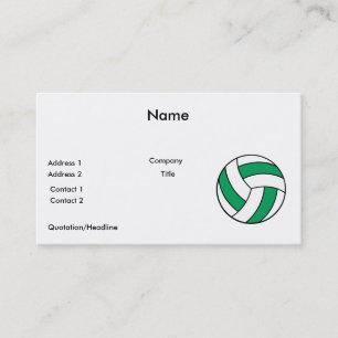 groene en witte volleybal visitekaartje