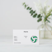 groene en witte volleybal visitekaartje (Staand voorkant)