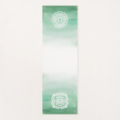 Groene en witte Waterverf Kroon & roet Chakra Yogamat (Voorkant)