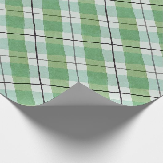 Groene en witte Waterverf Pset Cadeaupapier (Hoek)