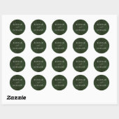 Groene en witte Waterverf Ronde Sticker (Vel)