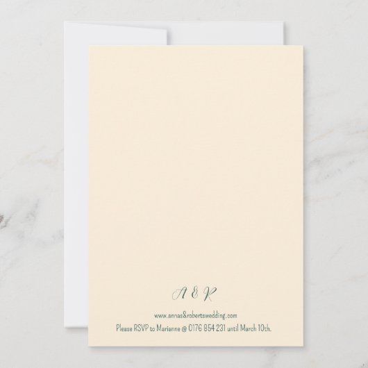 Groene en witte wilde bloemen geometrische bruilof kaart (Achterkant)