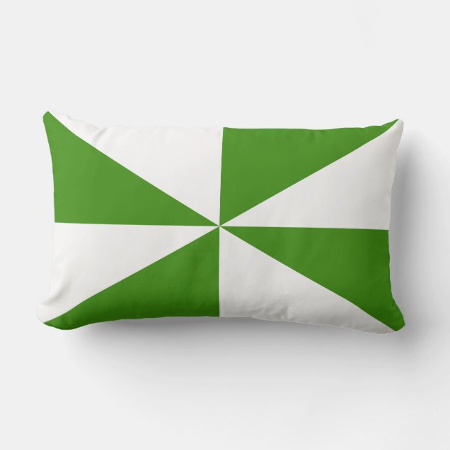 Groene en Witte Windmolen Kussen (Voorkant)