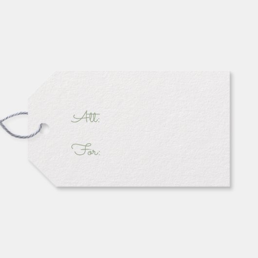 Groene en witte winterbessen cadeaulabel (Achterkant Horizontaal)