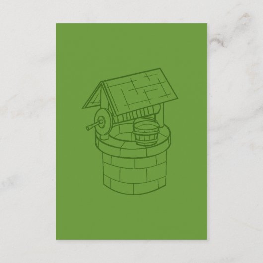 Groene en witte wishinggoedkaart informatiekaartje (Achterkant)