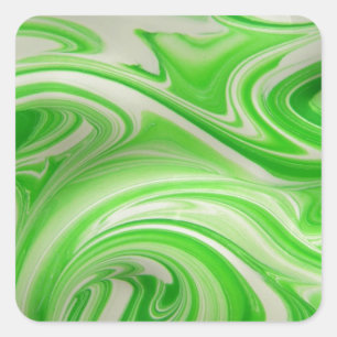 Groene en witte zwijn vierkante sticker