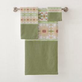 groene en zachte perzik bad handdoek