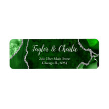 Groene en Zilveren Agaat Marmeren Bruiloft