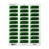 Groene en Zilveren Agaat Marmeren Bruiloft Etiket (Full Sheet)