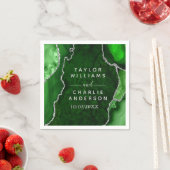 Groene en Zilveren Agaat Marmeren Bruiloft Servet (Insitu)