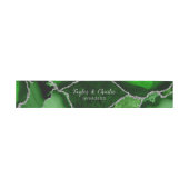 Groene en Zilveren Agaat Marmeren Bruiloft Uitnodigingen Wikkel (Vlak)