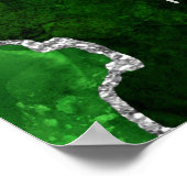 Groene en Zilveren Agaat Verjaardag Welkom Poster (Hoek)