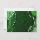 Groene en Zilveren Agate Knikker RSVP Kaartje (Achterkant)