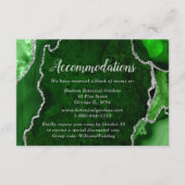 Groene en Zilveren Agate Wedding Accommodations Informatiekaartje (Voorkant)