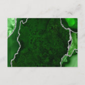 Groene en Zilveren Agate Wedding Accommodations Informatiekaartje (Achterkant)