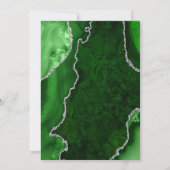 Groene en Zilveren Agaten Knikker Bruiloft Kaart (Achterkant)