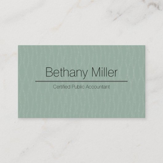 Groene en Zilveren CPA Sjabloon Visitekaartje (Voorkant)