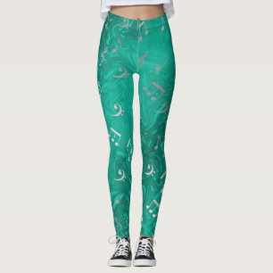 groene en zilveren gekleurde leggings elegante not