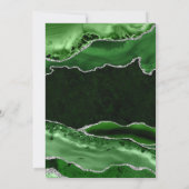 Groene en zilveren Glitter Agaat Wedding Bedankkaart (Achterkant)