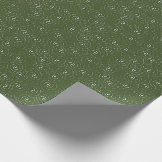 Groene en Zilveren Kerstmis Cadeaupapier (Hoek)