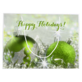 Groene en zilveren kersttas groot cadeauzakje (Achterkant)