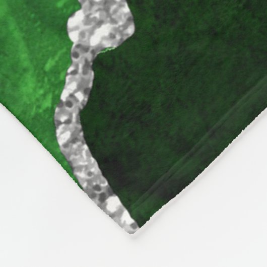 Groene en Zilveren Marmeren Agaat Fleece Deken (Hoek)