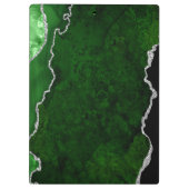 Groene en Zilveren Marmeren Agaat Klembord (Achterkant)